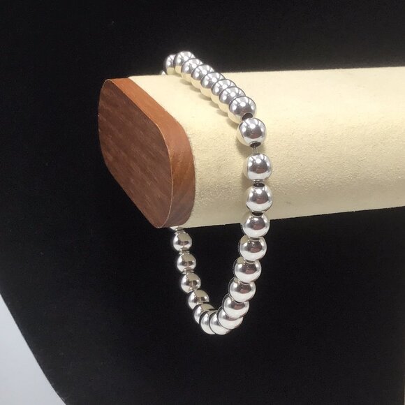 Sterling Silver Ball Bracelet 7.5mm 13.2 grams 7.75” - Picture 1 of 11